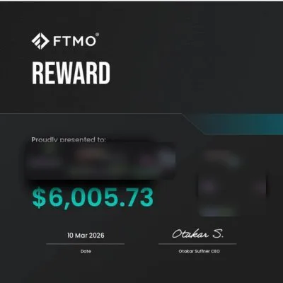 FTMO payout certificate